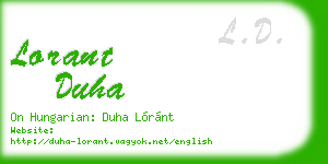 lorant duha business card